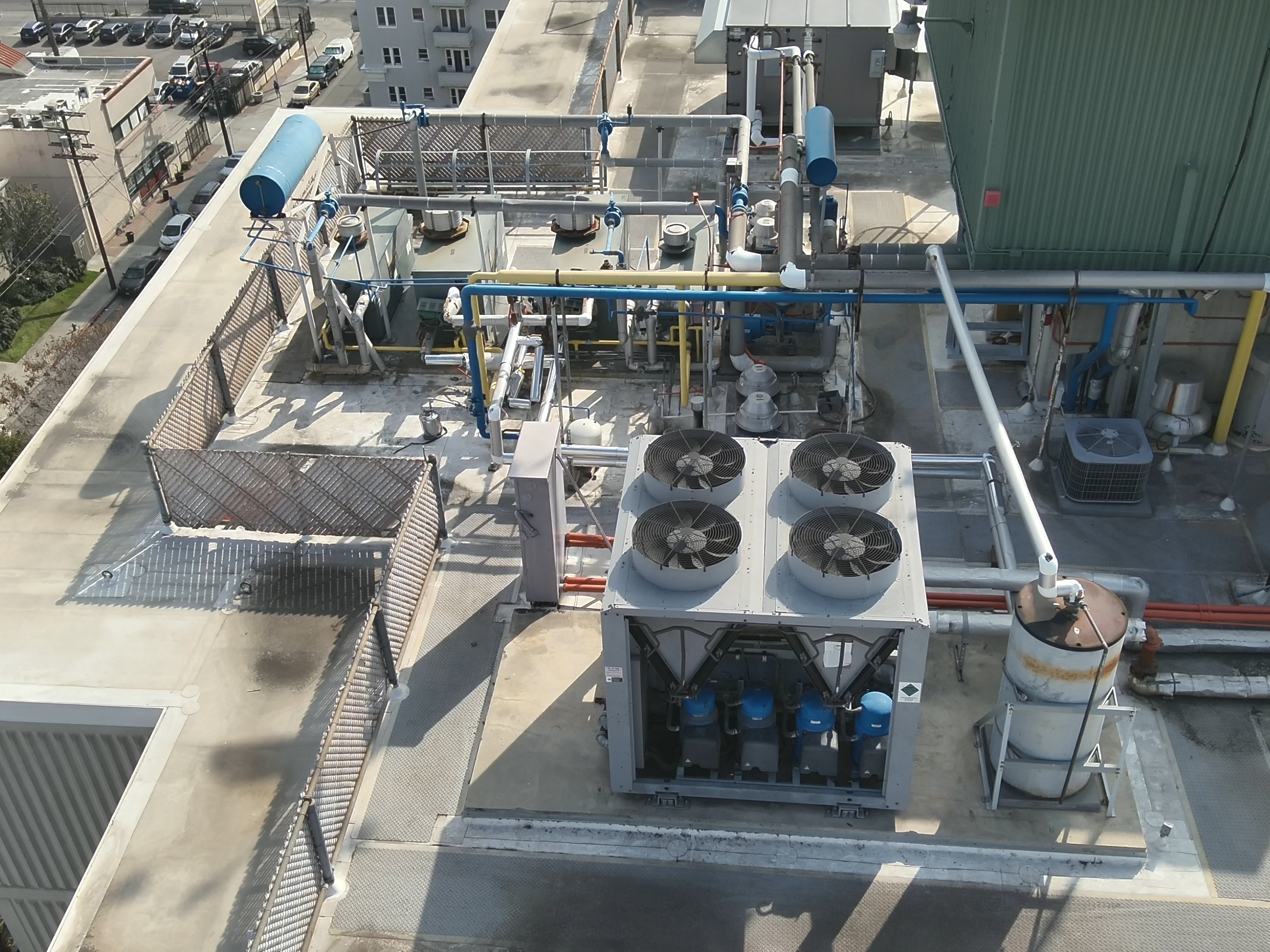 High-resolution optical aerial survey of commercial HVAC chiller plant